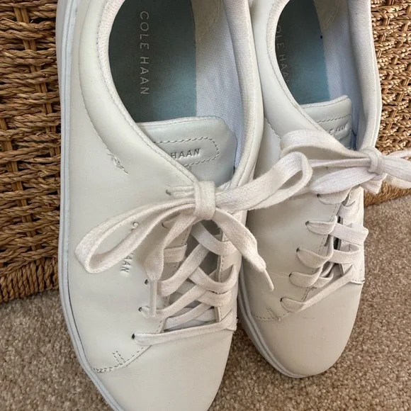 Cole Haan ladies White Leather Sneakers - Picture 2 of 8